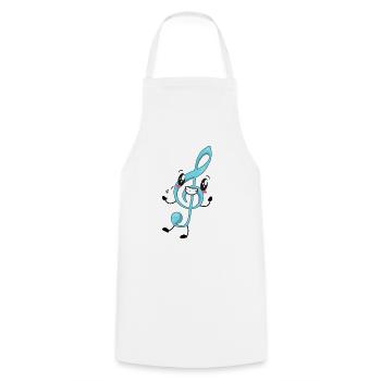 Musicien de musique clé de sol - Tablier de cuisine - blanc - Devant - AI Model Male 185 dark (185cm)