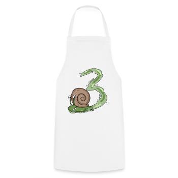 3.Geburtstag Schnecke - 3 Jahre alt Geschenk - Kochschürze - Weiß - Vorne - AI Model Male 185 dark (185cm)