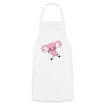 Utérus utérus féminisme féministe - Tablier de cuisine - blanc - Devant - AI Model Male 185 dark (185cm)