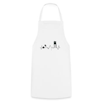 High hunting heartbeat - Hunter Keiler - Cooking Apron - white - Front - AI Model Male 185 dark (185cm)