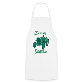 J'adore mon tracteur vintage - Tablier de cuisine - blanc - Devant - AI Model Male 185 dark (185cm)