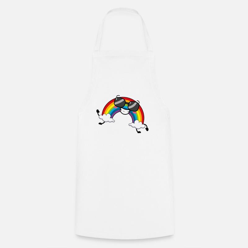 arc en ciel - Tablier de cuisine - blanc
