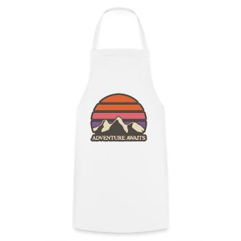Mountains in retro sunset - Cooking Apron - white - Front - AI Model Male 185 dark (185cm)