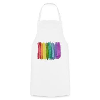 Rainbow Brush Stroke Sparks - Cooking Apron - white - Front - AI Model Male 185 dark (185cm)