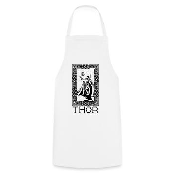 Thor und Mjolnir Wikinger Nordische Cosmologie - Kochschürze - Weiß - Vorne - AI Model Male 185 dark (185cm)