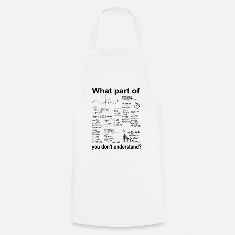 Algebra mathematics math teacher studying at university high school - Cooking Apron - white