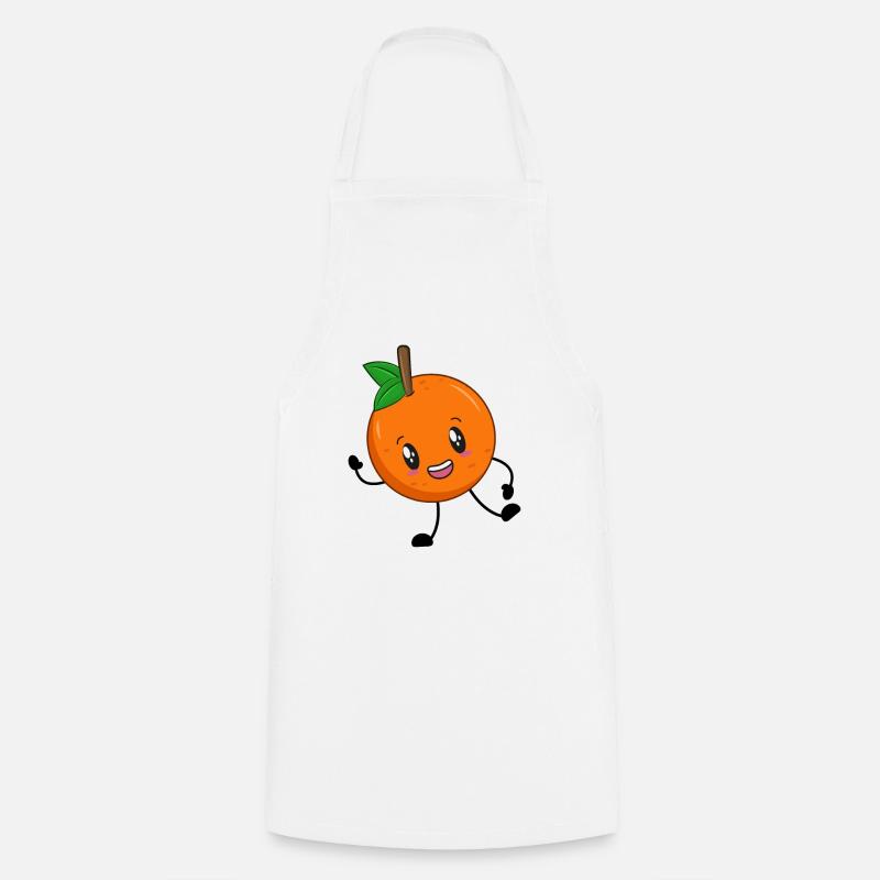 orange - Cooking Apron - white