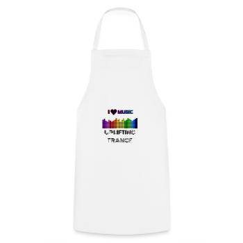 Uplifting trance - music - trance - Cooking Apron - white - Front - AI Model Male 185 dark (185cm)