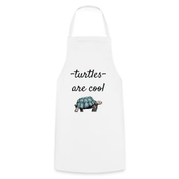 turtle - Cooking Apron - white - Front - AI Model Male 185 dark (185cm)