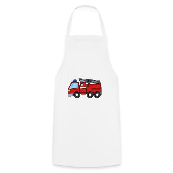Camion de pompier - Tablier de cuisine - blanc - Devant - AI Model Male 185 dark (185cm)