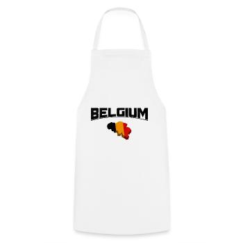 Belgium Belgien België - Kochschürze - Weiß - Vorne - AI Model Male 185 dark (185cm)