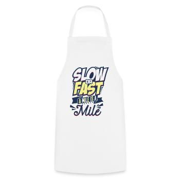 Coureurs de marathon - Tablier de cuisine - blanc - Devant - AI Model Male 185 dark (185cm)