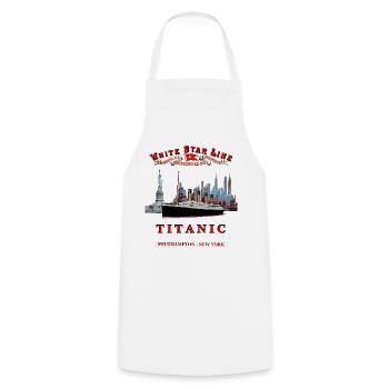 TITANIC SPIRIT CREATION Louis RUNEMBERG © Adagp - Cooking Apron - white - Front - AI Model Male 185 dark (185cm)