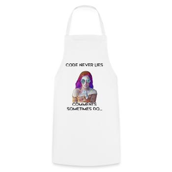 Programmer computer science vintage retro girl - Cooking Apron - white - Front - AI Model Male 185 dark (185cm)