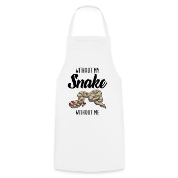 sans mon serpent sans moi - Tablier de cuisine - blanc - Devant - AI Model Male 185 dark (185cm)