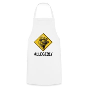 Allegedly ostrich - traffic sign - Cooking Apron - white - Front - AI Model Male 185 dark (185cm)
