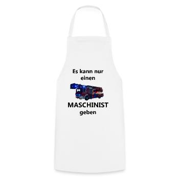 Feuerwehr Maschinist - Kochschürze - Weiß - Vorne - AI Model Male 185 dark (185cm)