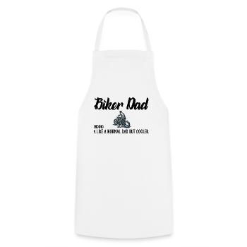 Biker dad - Cooking Apron - white - Front - AI Model Male 185 dark (185cm)