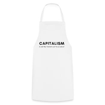 Investor - Stock Exchange Dividend - Cooking Apron - white - Front - AI Model Male 185 dark (185cm)