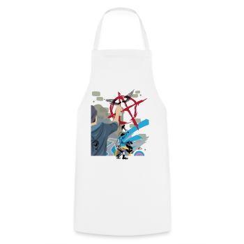 Urban Graffiti Spray Aktion Anarchy - Kochschürze - Weiß - Vorne - AI Model Male 185 dark (185cm)
