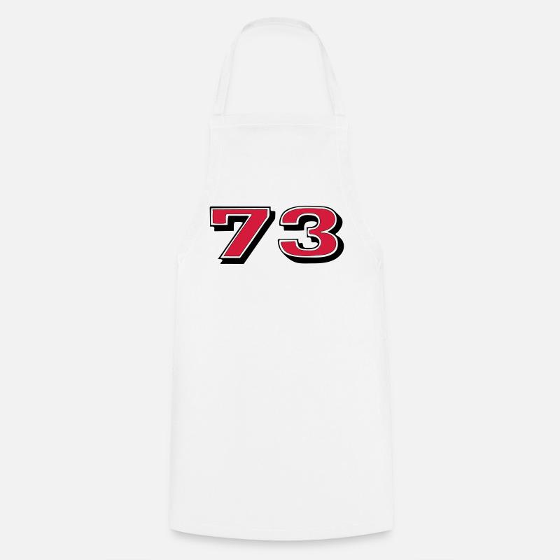 Red 73 on Black - Cooking Apron - white