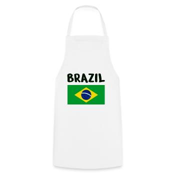 Brazil - Cooking Apron - white - Front - AI Model Male 185 dark (185cm)