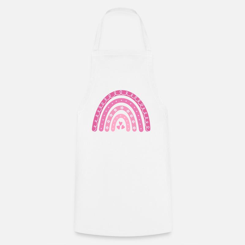 Boho Regenbogen rosa Große Schwester - Kochschürze - Weiß