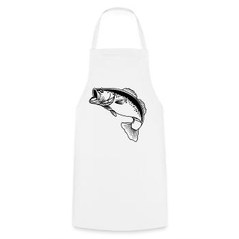 Fish transparent logo for fisherman - Cooking Apron - white - Front - AI Model Male 185 dark (185cm)