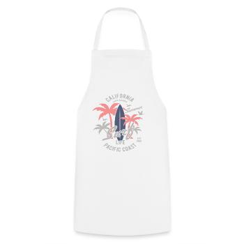 California Surf - Cooking Apron - white - Front - AI Model Male 185 dark (185cm)