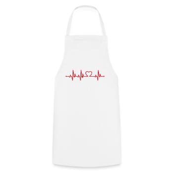 Heartbeat Heartbeat Heart - Valentine's Day Gift - Cooking Apron - white - Front - AI Model Male 185 dark (185cm)