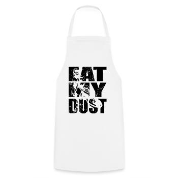 EAT MY DUST Dirtbike Motocross Supercross Gift - Cooking Apron - white - Front - AI Model Male 185 dark (185cm)