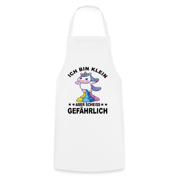 Ich Bin klein aber Scheiss gefährlich - Kochschürze - Weiß - Vorne - AI Model Male 185 dark (185cm)