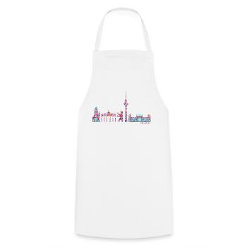 Berlin T-Shirt - Berlin Skyline Shirt - I Love - Cooking Apron - white - Front - AI Model Male 185 dark (185cm)