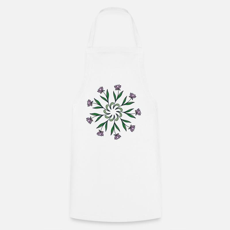 Fleurs, Blumen, Rosette - Tablier de cuisine - blanc