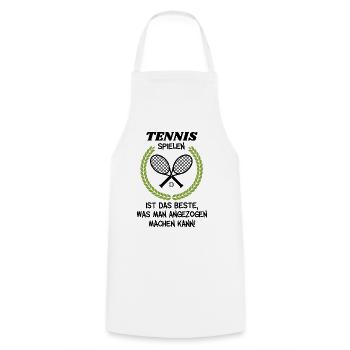 Perfekter Tennistrainer Spruch, Tennis Geschenk - Kochschürze - Weiß - Vorne - AI Model Male 185 dark (185cm)