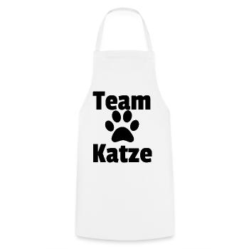 Équipe chat noir raw - Tablier de cuisine - blanc - Devant - AI Model Male 185 dark (185cm)