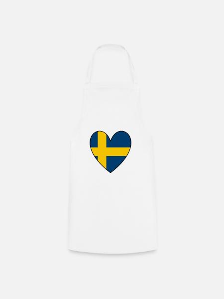 Schweden Herz - Kochschürze - Weiß