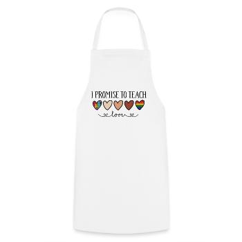 I Promise To Teach Love Autism Melanin Rainbow - Tablier de cuisine - blanc - Devant - AI Model Male 185 dark (185cm)