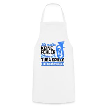 Tuba keine Fehler Tubist Tubaspieler Spruch - Kochschürze - Weiß - Vorne - AI Model Male 185 dark (185cm)