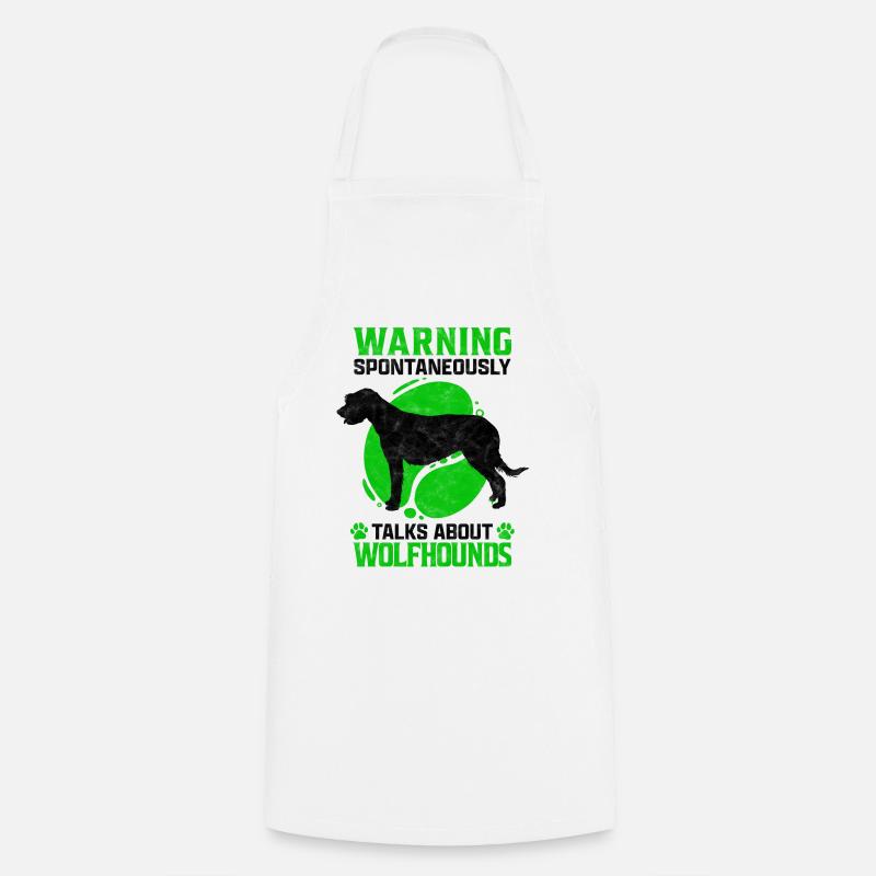 Talks about Irish wolfhound greyhound saying - Cooking Apron - white