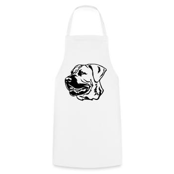 Boerboel Tête - Tablier de cuisine - blanc - Devant - AI Model Male 185 dark (185cm)
