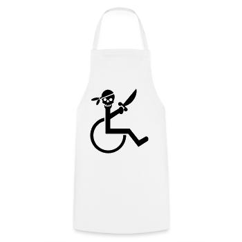 Fauteuil roulant Pirate pour les rouleaux durs. Chemise humoristique * - Tablier de cuisine - blanc - Devant - AI Model Male 185 dark (185cm)