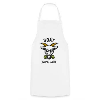 Goat some Cash drôle chèvre mange de l’argent - Tablier de cuisine - blanc - Devant - AI Model Male 185 dark (185cm)