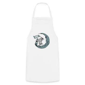 XRP To the Moon Ripple XRP Astronaut Crypto - Cooking Apron - white - Front - AI Model Male 185 dark (185cm)