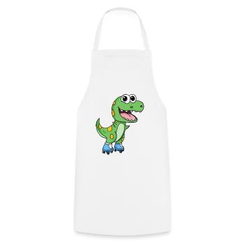 Patinage en ligne dinosaures - Tablier de cuisine - blanc - Devant - AI Model Male 185 dark (185cm)