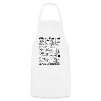 Mathématiques Enseignants Cadeau - Formules de maths - Tablier de cuisine - blanc - Devant - AI Model Male 185 dark (185cm)