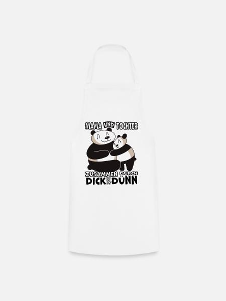 Mama und Tochter durch dick & dünn Panda - Kochschürze - Weiß