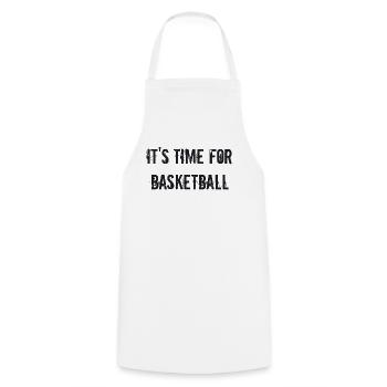 Basketball - it s time for Basketball - Kochschürze - Weiß - Vorne - AI Model Male 185 dark (185cm)