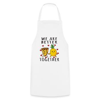 Pizza Hawaii Pineapple Pizza Food - Cooking Apron - white - Front - AI Model Male 185 dark (185cm)