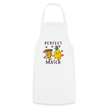 Pizza Hawaii Pineapple Pizza Food - Cooking Apron - white - Front - AI Model Male 185 dark (185cm)